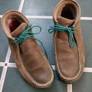 Twisted X Brown Suede Chukka Boots with Teal Laces